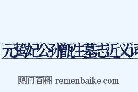 元鸷妃公孙甑生墓志近义词是什么意思的图片